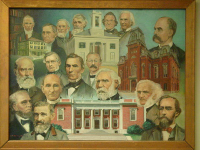 “History of the Wakefield Library”, oil painting by Hope McCloskey Dillaway, 1970.